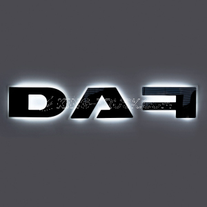 3D Daf XF, XG, XG+ Schwarz hinterleuchtetes Schild - LED WEISS / ORANGE