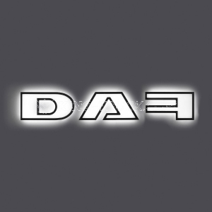 Scritta 3D DAF XF, XG, XG+ White retroilluminata - LED BIANCO / ARANCIO