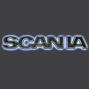 3D Scania Stahlschild mit Hintergrundbeleuchtung - LED WEISS / ORANGE