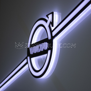 3D Volvo FH5 Logo mit Hintergrundbeleuchtung - LED WEISS / ORANGE